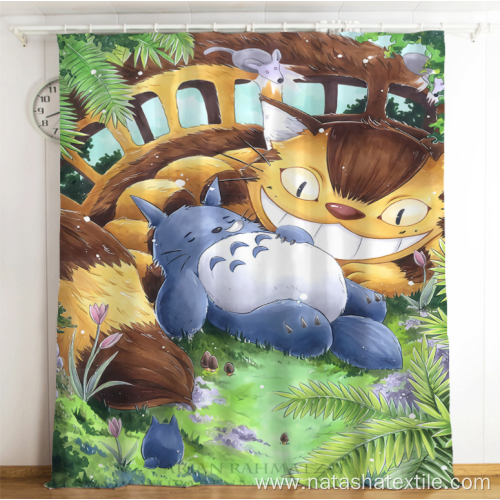 HD Printed My Neighbor Cartoon Totoro Blackout Curtains